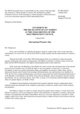 Statement by the Delegation of San Marino on the International Women’s Day