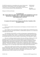 Statement by the Delegation of the Russian Federation in response to the presentations by the Chairs of the Three Committees