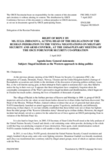 Statement by the Delegation of the Russian Federation on staged incidents as western approach to doing politics