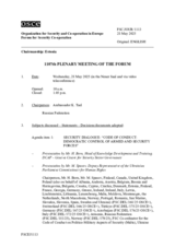 Journal of the 1107th Plenary Meeting of the Forum for Security Co-operation