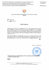 Response by the Delegation of Cyprus to the Questionnaire on the Code of Conduct on Politico-Military Aspects of Security
