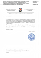 Response by the Delegation of Azerbaijan to the Questionnaire on the Code of Conduct on Politico-Military Aspects of Security