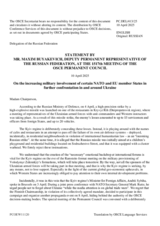 Statement by the Delegation of the Russian Federation on the increasing military involvement of certain NATO and EU member States in yet more confrontation in and around Ukraine