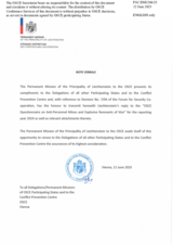 Response by the Delegation of Liechtenstein to the Questionnaire on Anti-Personnel Mines and Explosive Remnants of War