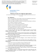 Statement by the Delegation of Ukraine on the Russian Federation’s ongoing aggression against Ukraine