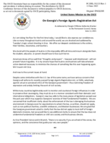 Statement by the Delegation of the United States of America on Georgia’s Foreign Agents Registration Act