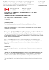 Statement by the Delegation of Canada on the Russian Federation’s ongoing aggression against Ukraine