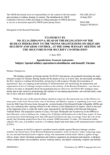 Statement by the Delegation of the Russian Federation on the special military operation to demilitarize and denazify Ukraine