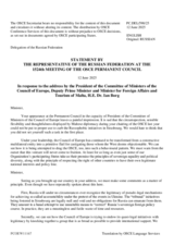 Statement by the Delegation of the Russian Federation in response to the address by the Chair of the Committee of Ministers of the Council of Europe, Deputy Prime Minister and Minister for Foreign Affairs and Tourism of Malta, H.E. Dr. Ian Borg