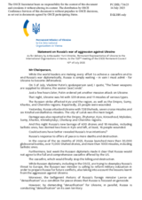 Statement by the Delegation of Ukraine on the Russian Federation’s ongoing aggression against Ukraine