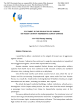Statement by the Delegation of Ukraine on Russia’s war of aggression against Ukraine