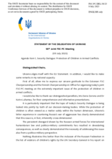 Statement by the Delegation of Ukraine on protection of children in armed conflicts