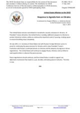Statement by the Delegation of the United States of America on the Russian Federation’s ongoing aggression against Ukraine