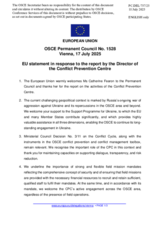 Statement by the Danish EU Presidency in response to the report by the Director of the Conflict Prevention Centre, Ms. Kate Fearon