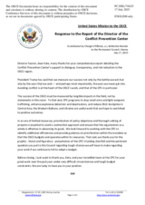 Statement by the Delegation of the United States of America in response to the report by the Director of the Conflict Prevention Centre, Ms. Kate Fearon
