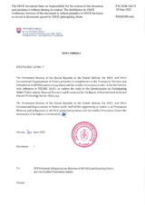 Response by the Delegation of Slovakia to the Questionnaire on Participating States’ Policy and/or National Practices and Procedures for the Export of Conventional Arms and Related Technology