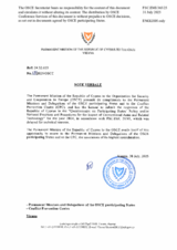 Response by the Delegation of Cyprus to the Questionnaire on Participating States’ Policy and/or National Practices and Procedures for the Export of Conventional Arms and Related Technology