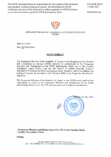 Information Exchange by the Delegation of Cyprus on Conventional Arms Transfer