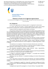 Statement by the Delegation of Ukraine on the Russian Federation’s ongoing aggression against Ukraine