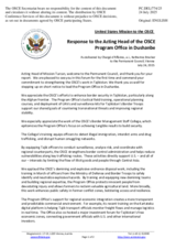 Statement by the Delegation of the United States of America in response to the report by the Acting Head of the OSCE Programme Office in Dushanbe, Ms. Tatiana Turcan