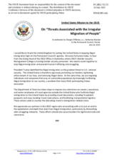 Statement by the Delegation of the United States of America on threats associated with the irregular migration of people across the OSCE region