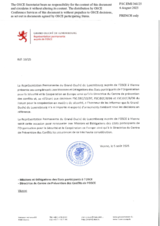 Information Exchange by the Delegation of Luxembourg on Conventional Arms Transfer