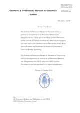 Response by the Delegation of Denmark to the Questionnaire on Participating States’ Policy and/or National Practices and Procedures for the Export of Conventional Arms and Related Technology