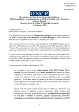 Annual Progress Report on the 2004 OSCE Action Plan for the Promotion of Gender Equality by Feridun H. Sinirlioğlu, OSCE Secretary General