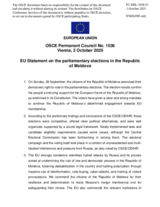 Statement by the Danish EU Presidency on the results of the parliamentary election in Moldova held on 28 September 2025