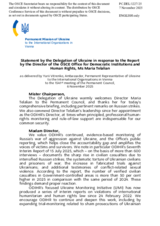 Statement by the Delegation of Ukraine in response to the report by the Director of the Office for Democratic Institutions and Human Rights, Ms. Maria Telalian