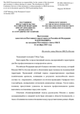 Выступление заместителя Постоянного представителя Российской Федерации М.В.Буякевича - На отчёт главы Миссии ОБСЕ в Косово
