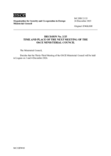 DECISION No. 2/25, TIME AND PLACE OF THE NEXT MEETING OF THE OSCE MINISTERIAL COUNCIL