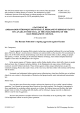 Statement by the Delegation of Canada on the Russian Federation’s ongoing aggression against Ukraine