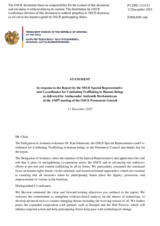 Statement by the Delegation of Armenia in response to the Report by the OSCE Special Representative and Co-ordinator for Combating Trafficking in Human Beings