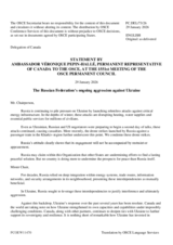 Statement by the Delegation of Canada on the Russian Federation’s ongoing aggression against Ukraine