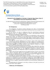 Statement by the Delegation of Ukraine in response to Dany Daian, Chair of International Holocaust Remembrance Alliance