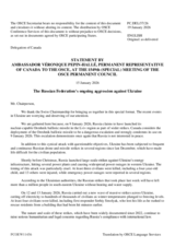 Statement by the Delegation of Canada on the Russian Federation’s ongoing aggression against Ukraine