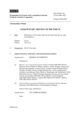 Journal of the 1122 Plenary Meeting of the Forum for Security Co-operation