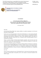 Statement by the Delegation of Armenia on the International Human Rights Day