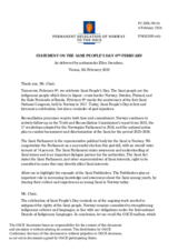 Statement by the Delegation of Norway on the "Sami People’s Day, celebrated on 6 February 2026"