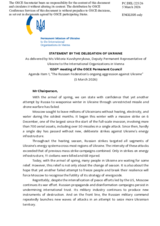 Statement by the Delegation of Ukraine on “The Russian Federation’s Ongoing Aggression Against Ukraine”