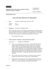 Journal of the 1131st Plenary Meeting of the Forum for Security Co-operation