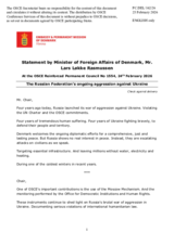Statement by the Delegation of Denmark on “The Russian Federation’s Ongoing Aggression Against Ukraine”