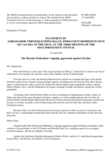 Statement by the Delegation of Canada on "The Russian Federation's Ongoing Aggression Against Ukraine"