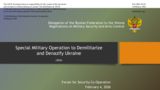 Presentation by the Delegation of the Russian Federation on "General Statements"