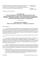 Statement by the Delegation of the Russian Federation on the "Security Dialogue: women in the armed forces, challenges and perspectives"