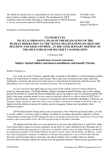 Statement by the Delegation of the Russian Federation on the "Special military operation to demilitarize and denazify Ukraine"