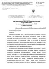 Statement by the Delegation of the Russian Federation on the "Report by the OSCE Representative on Freedom of the Media"