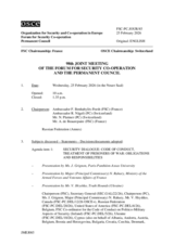 Journal of the 98th Joint Meeting of the Forum for Security Co-operation and the Permanent Council