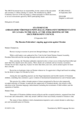 Statement by the Delegation of Canada on the Russian Federation’s ongoing aggression against Ukraine